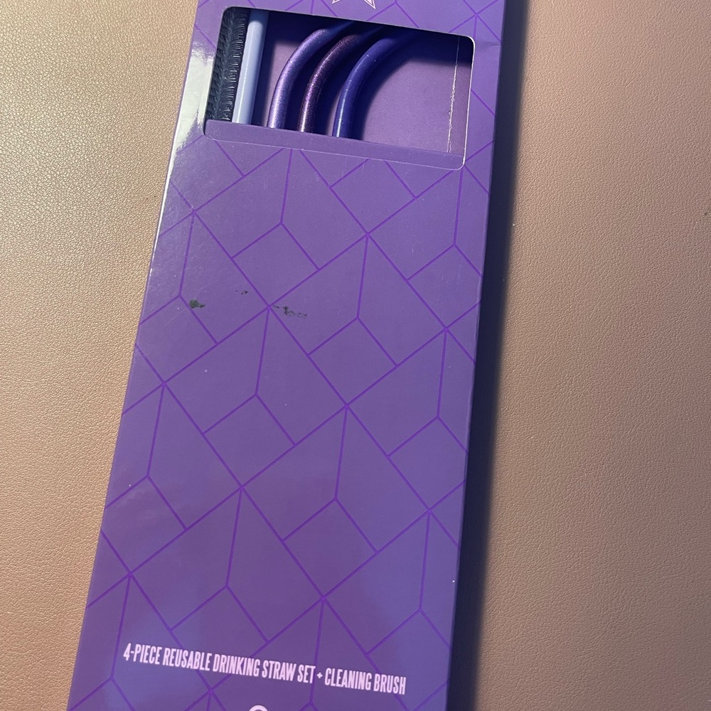 JEFREE STAR - Purple Reusable Straw Set with Cleaning Brush